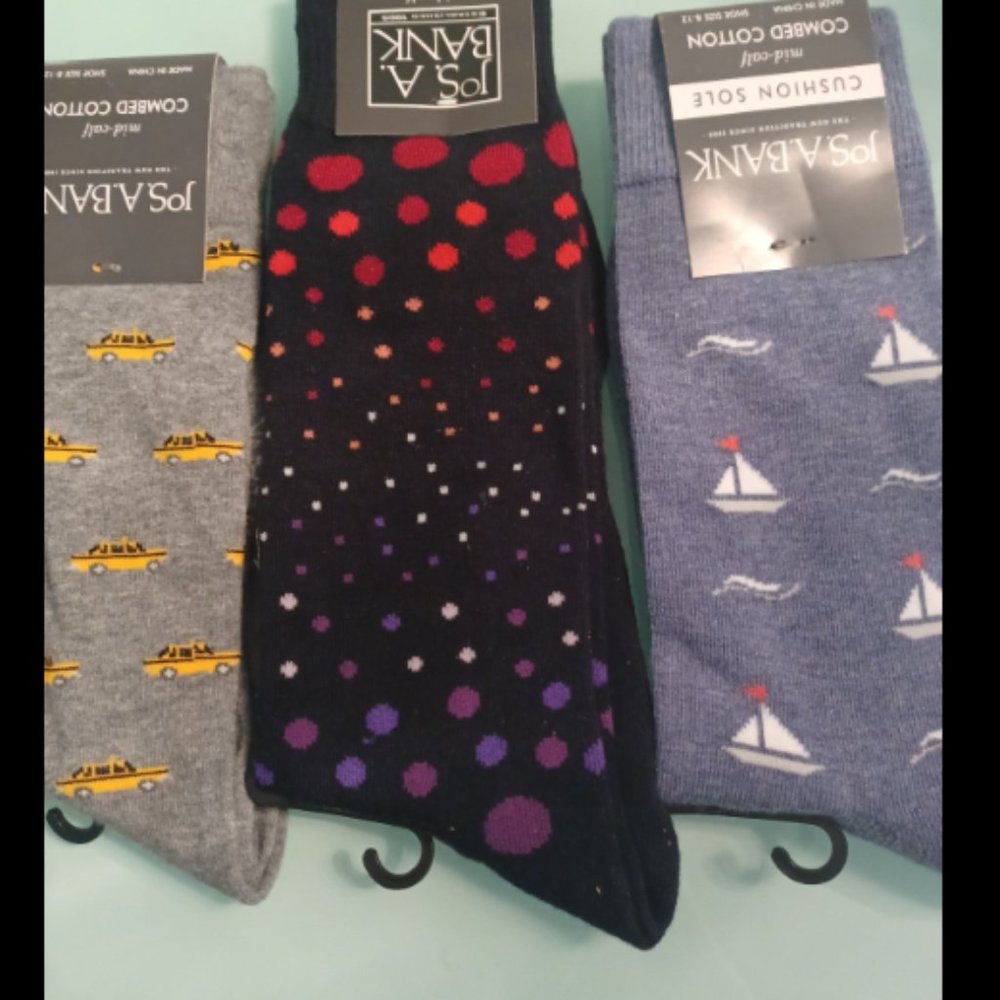 JOS.A BANK men's socks NEW Lot 3 Pair Quality Unique Designs